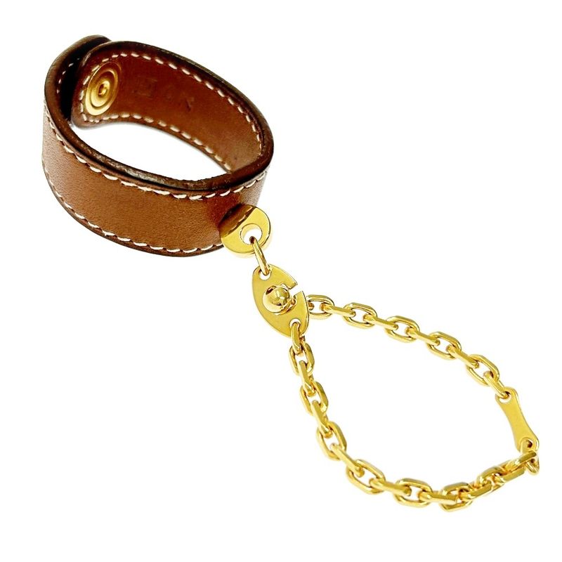 Hermes Leather Nomade Globe Holder Brown Gold Engraved H 397838