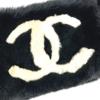 Chanel Scarf CC Logo Coco Mark Tippet Black