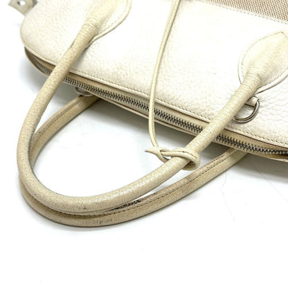 Hermes Handbag Bollide 35 Toile Ash White