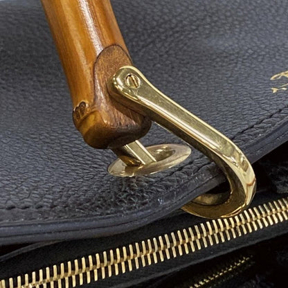 Gucci Bamboo Shopper Tote Bag 323660 Black Leather