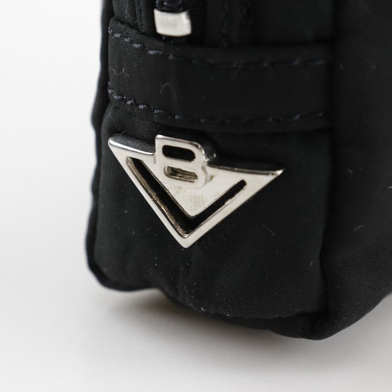 Bottega Veneta Bottega Veneta Triangle Logo Nylon Black Unisex Pouch