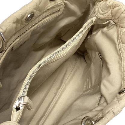 Dior/christian Dior Tote Bag Canage Stitch Ivory Chain Shoulder/silver Hardware