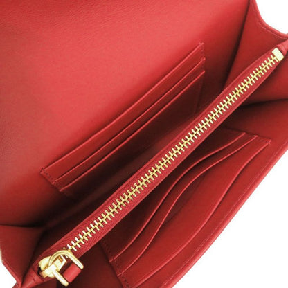 Prada 1m1437 Nylon Leather Red Shoulder Wallet Long Wallet Red 1800 Prada
