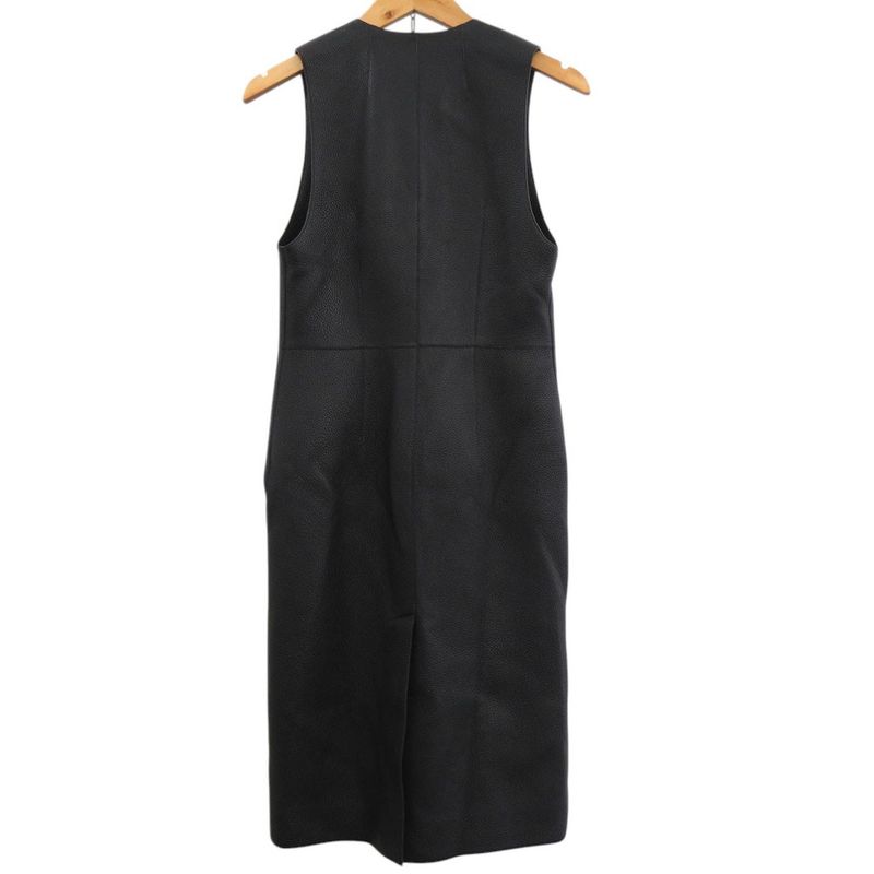 Hermes Long Gilet Deerskin Vest Deerskin Black 0260 Hermes