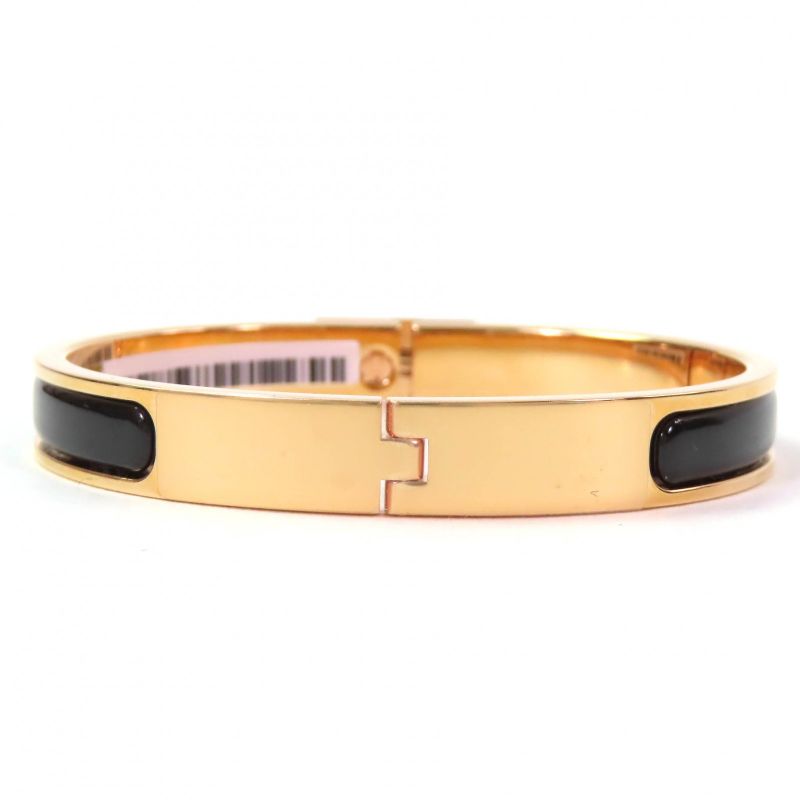 Hermes Mini Clic Kelly Mini Clic Kelly GP Bangle Bracelet Gold Black Storage