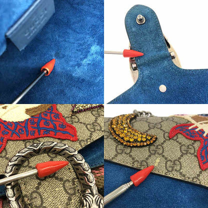 Gucci | 403348 Dionysus GG Supreme PVC X Suede Embroidery Chain Shoulder Bag |