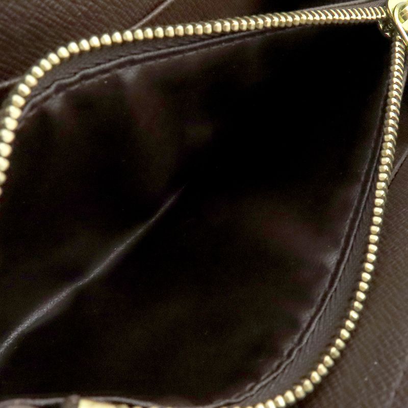 Louis Vuitton Long Wallet Porte Monejip Damier Canvas Damier Ebene Gold