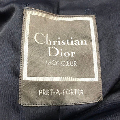 Dior Ready to Wear Cashmere Blend Wool Long Stainless Steel Coat Navy