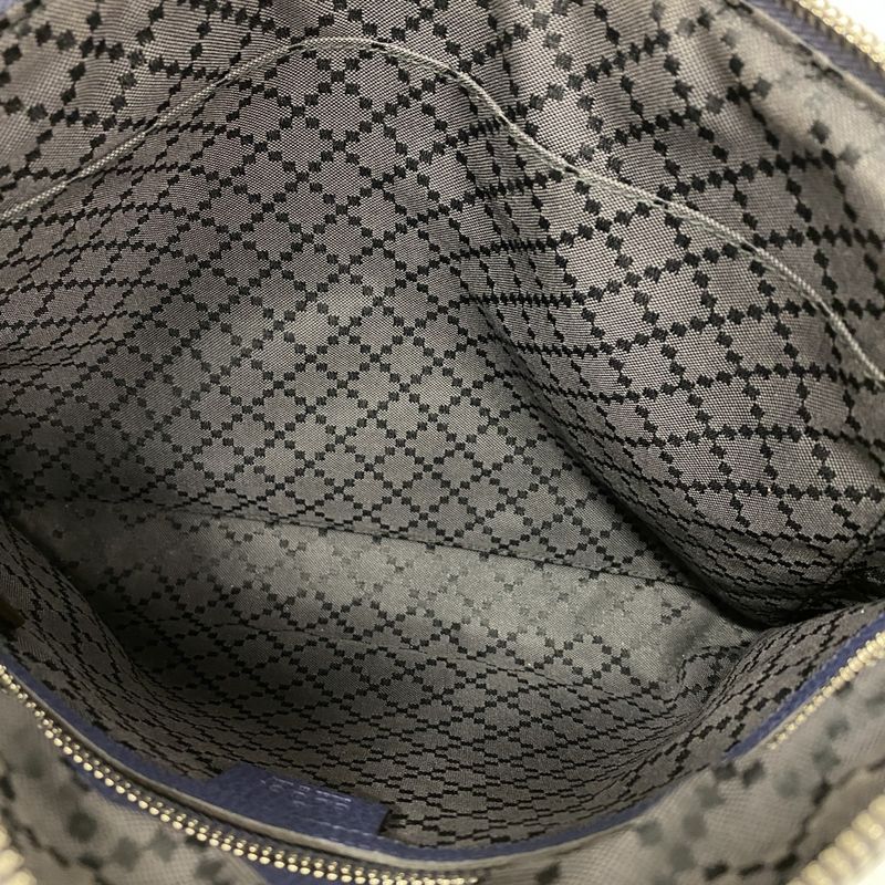 Gucci Clutch Bag 387075 Leather Navy Silver Hardware Men's