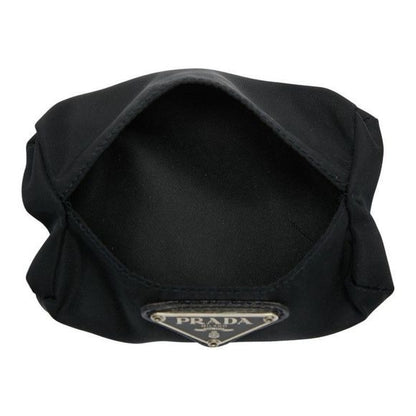 Prada Plat Triangle Logo Plate Tissue Case Pouch Black Nylon Women's Prada
