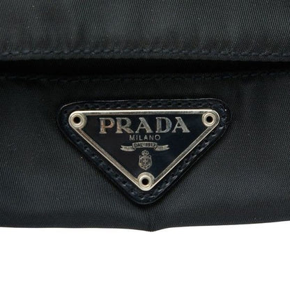 Prada Plat Triangle Logo Plate Tissue Case Pouch Black Nylon Women's Prada