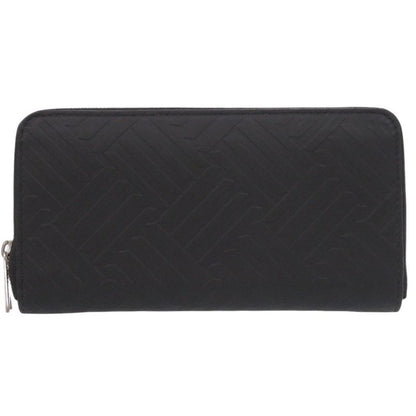 Bottega Veneta Round Zipper Debossed Intrecciato 593217 Rubber Black Long