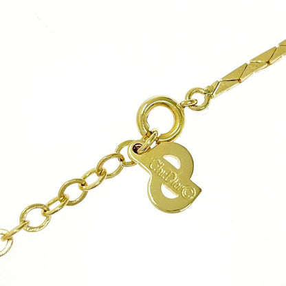 Christian Dior GP Rhinestone Pearl Necklace Gold 473476 Necklace