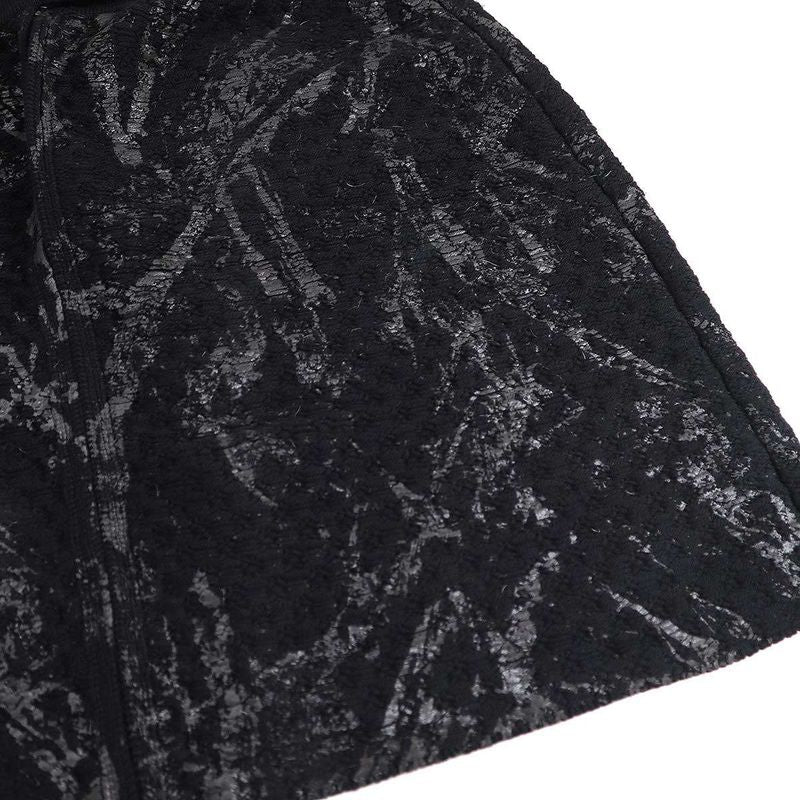 Chanel Wool Knit Skirt P42496k04282 Black 42