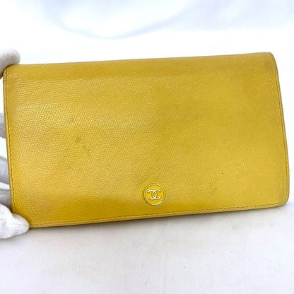 Chanel Bifold Long Wallet Ec21016 Yellow Coco Button