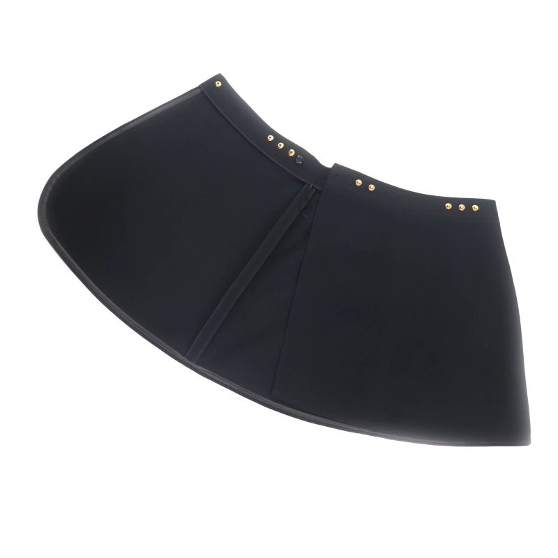 Louis Vuitton 20AW Wool Silk Blend Trapezoid Wrap Skirt With Logo Button Black