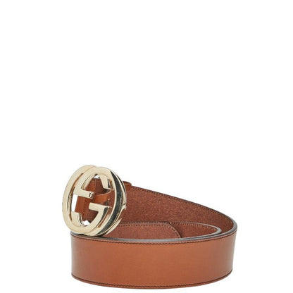 Gucci Interlocking G Belt Size: 85 34 114876 Brown Leather Women's Gucci