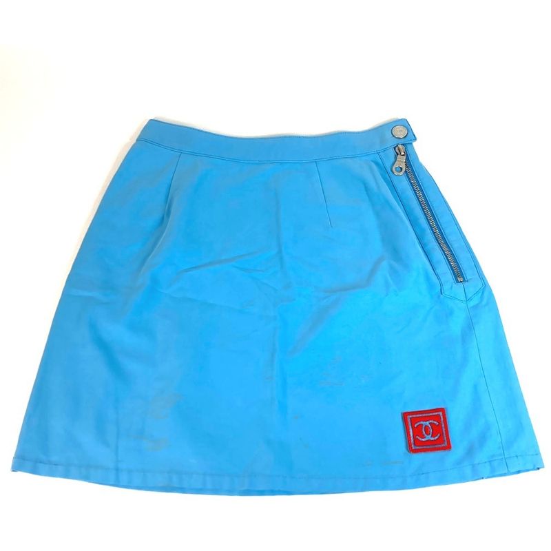 Chanel Skirt Logo CC Coco Mark P19433 Cotton Blue