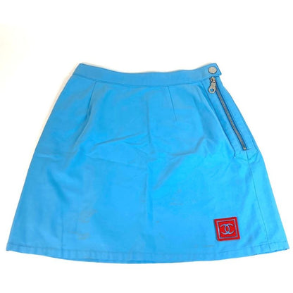 Chanel Skirt Logo CC Coco Mark P19433 Cotton Blue