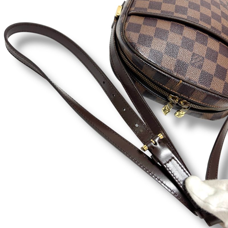 Louis Vuitton Shoulder Bag Ipanema PM Damier Leather Brown Crossbody Bag