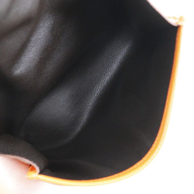 Hermes Leather Orange/black 0V Women's Shoulder Bag