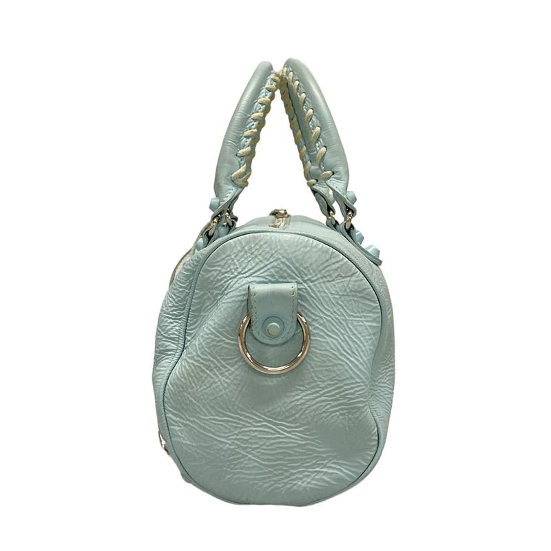 Balenciaga Handbag Classic Mini Twiggy 327103 Light Blue Coated Leather