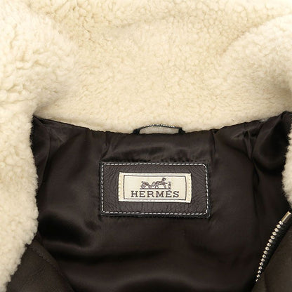 Hermes Mouton Jacket Size 46 Whiteish And Brown