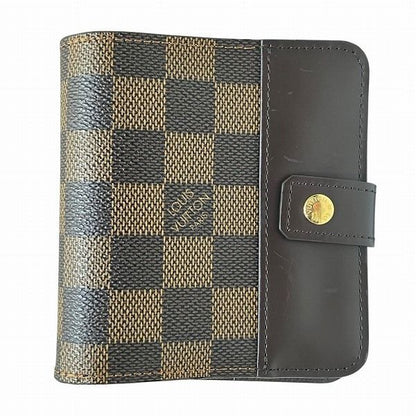 Louis Vuitton Damier Compact Zip N61668 Bifold Wallet Unisex
