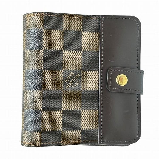 Louis Vuitton Damier Compact Zip N61668 Bifold Wallet Unisex