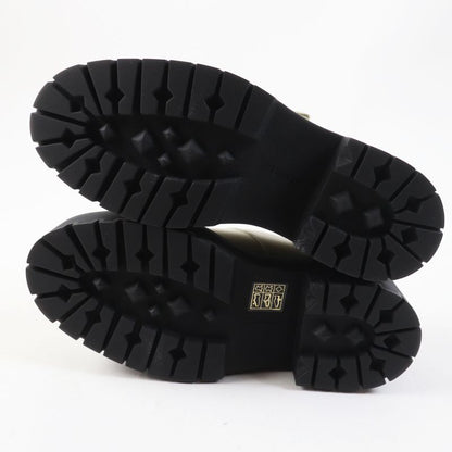 Hermes Hoxton H Cadenas Leather Oxford Shoes Mary Jane Shoes Ivory Black 35.5