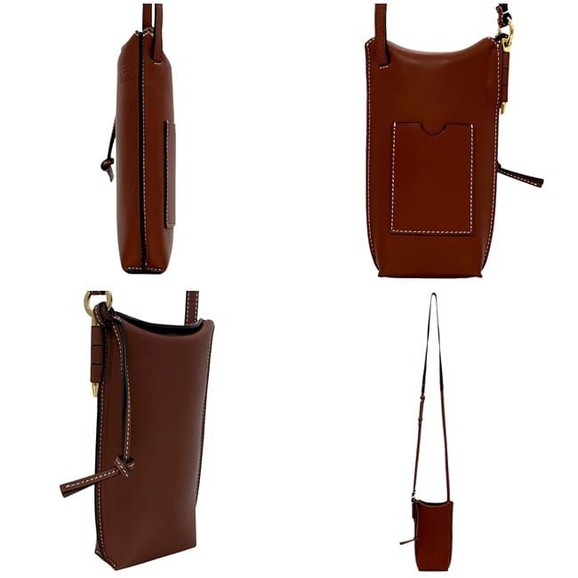 Loewe Shoulder Bag Phone Shoulder Brown Gate Open