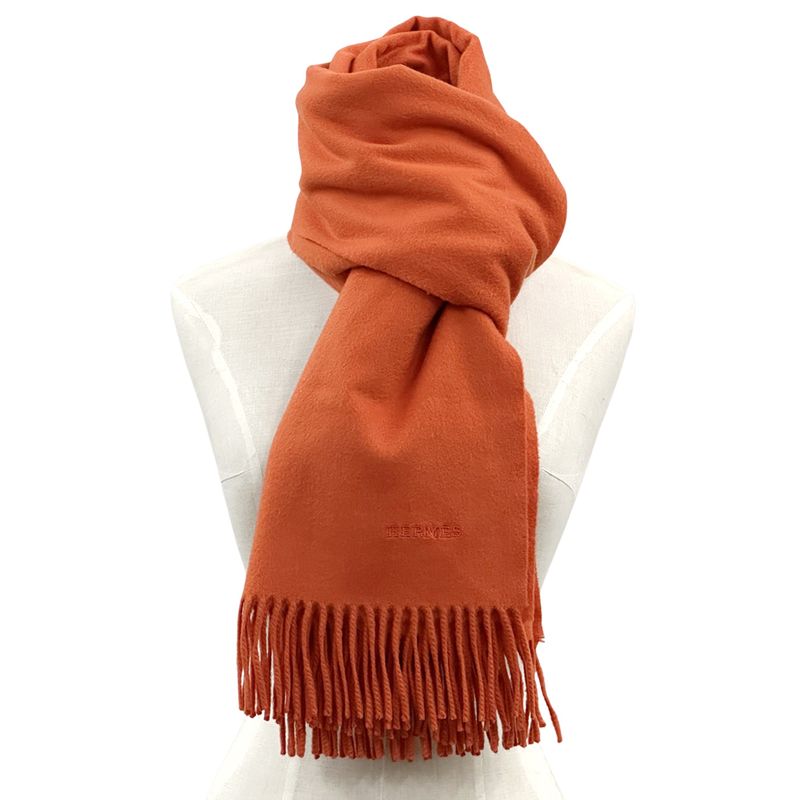 Hermes Scarf Women Men Brand Stole Cashmere Orange Autumn Winter Fashionable
