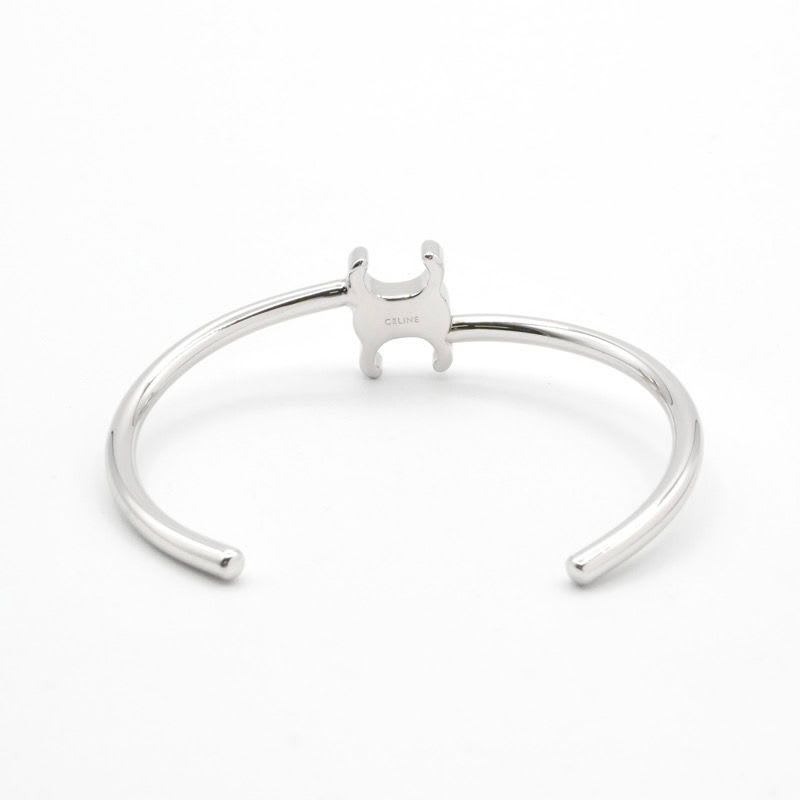 Celine Bracelet Bangle Cuff Silver Triomphe Asymmetric