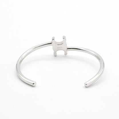Celine Bracelet Bangle Cuff Silver Triomphe Asymmetric