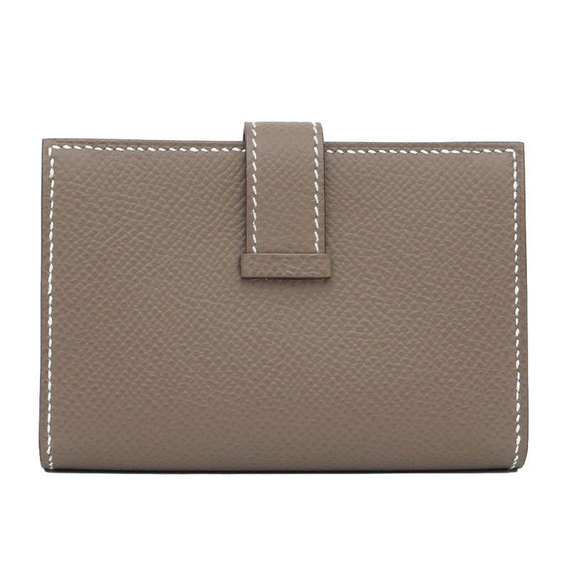 Hermes Bearn Cade Case Etoupe Silver Hardware Vo-epson W Engraved
