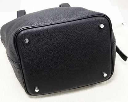 Hermes Handbag Tote Picotin 22mm (087in) Taurillon Cles Mance Black Silver