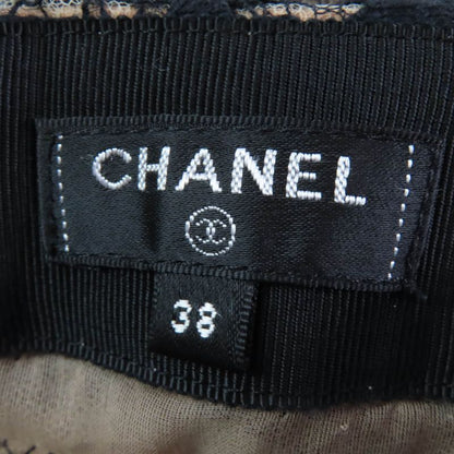 CHANEL P64618v60643 100% Silk Lined Full Lace Skirt With Lion Hardware Black 38