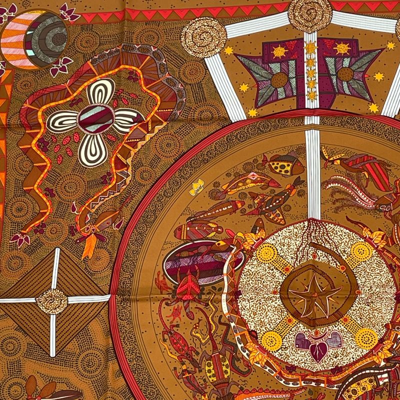 Hermes Silk Scarf Carre 90 REVE D'australie Australian Dream Blawan