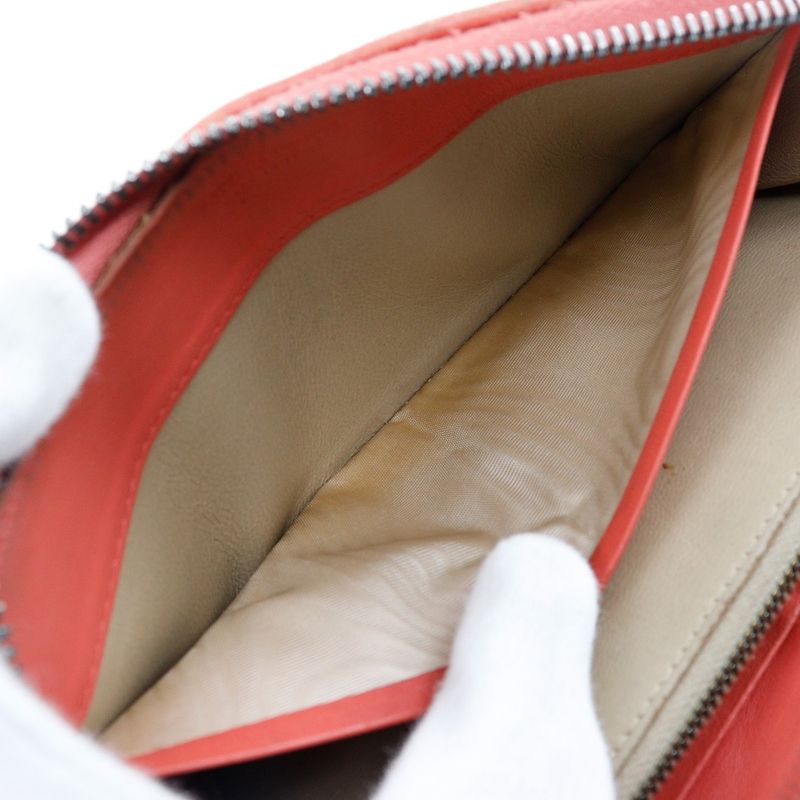 Bottega Veneta Bottega Veneta Round Zipper Intrecciato Lambskin Red/pink