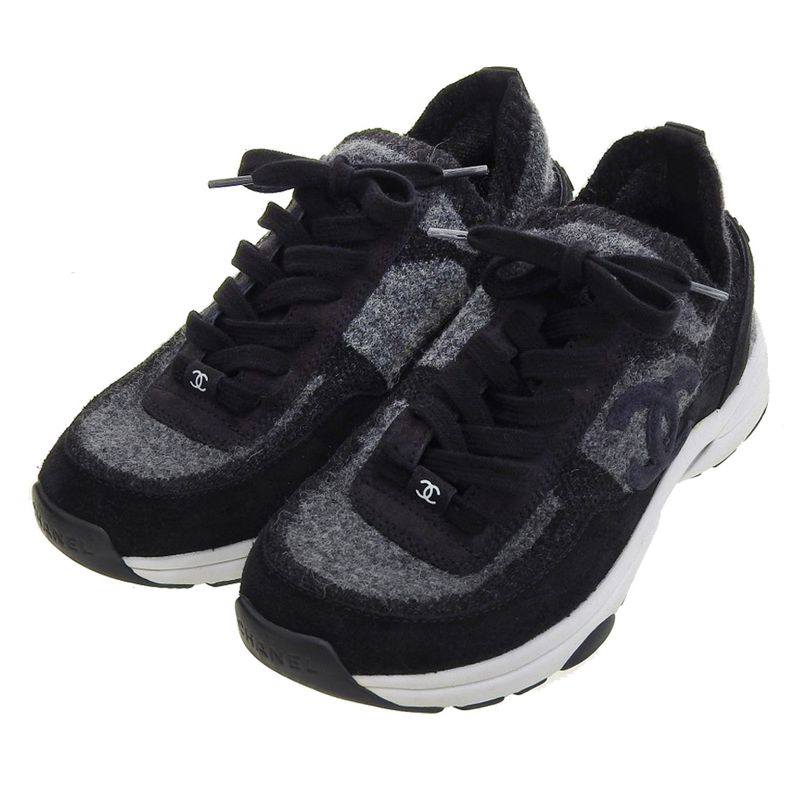 Super With Box Chanel 2023 Item G38750 Coco Mark Suede Socks Sneakers Shoes 38