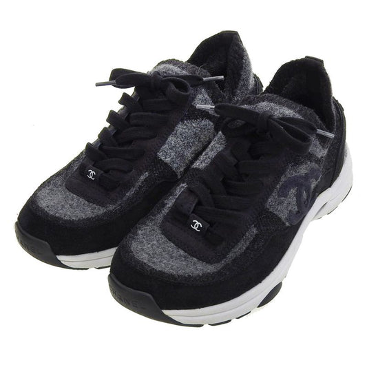 Super With Box Chanel 2023 Item G38750 Coco Mark Suede Socks Sneakers Shoes 38