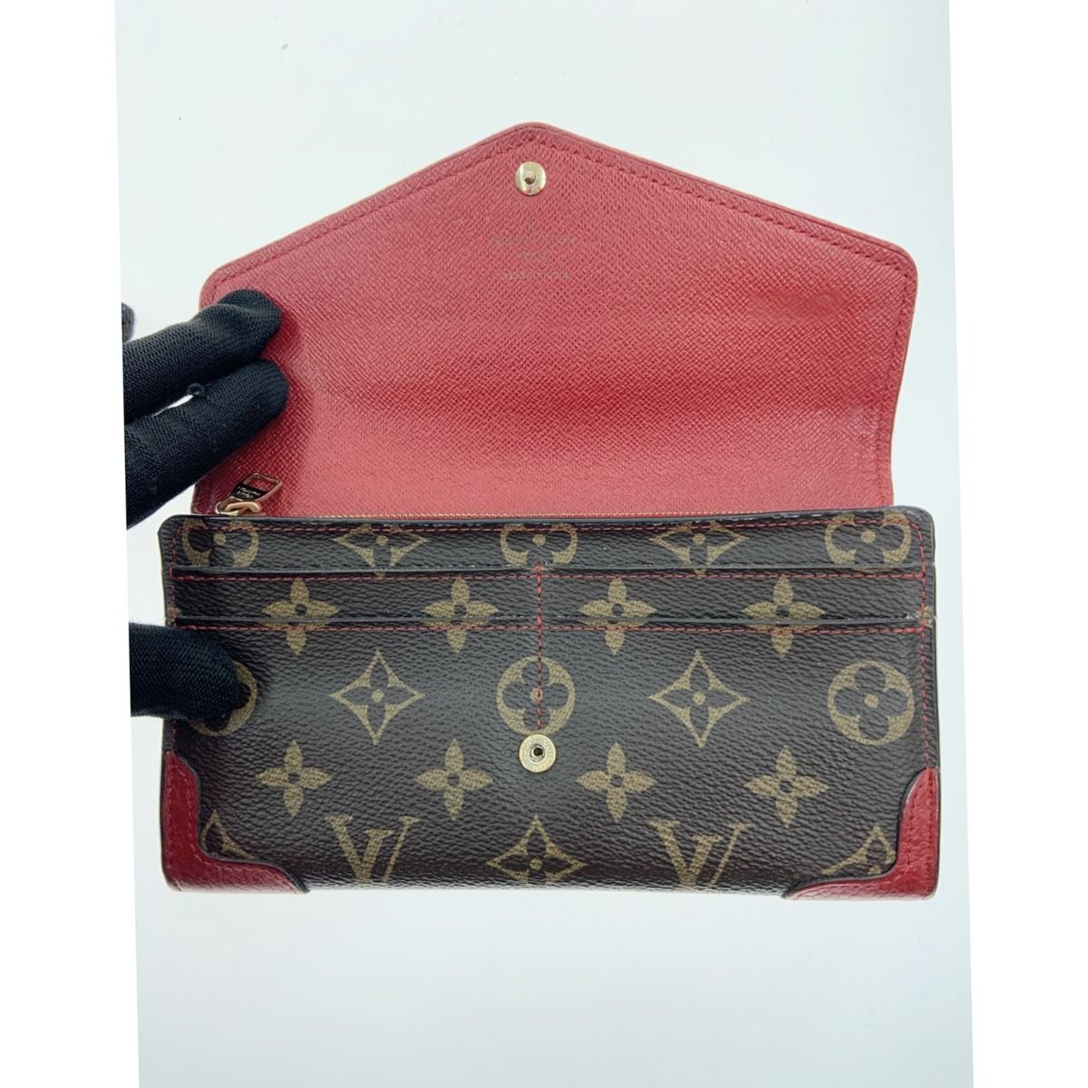 Louis Vuitton Monogram Portefeuille Sara Retiro Bifold Long Wallet M61184 Red
