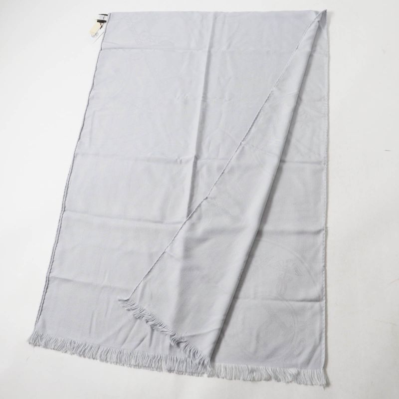 Hermes 2022 H262494s New Livris Cashmere Silk Stole/muffler Light Gray Made In