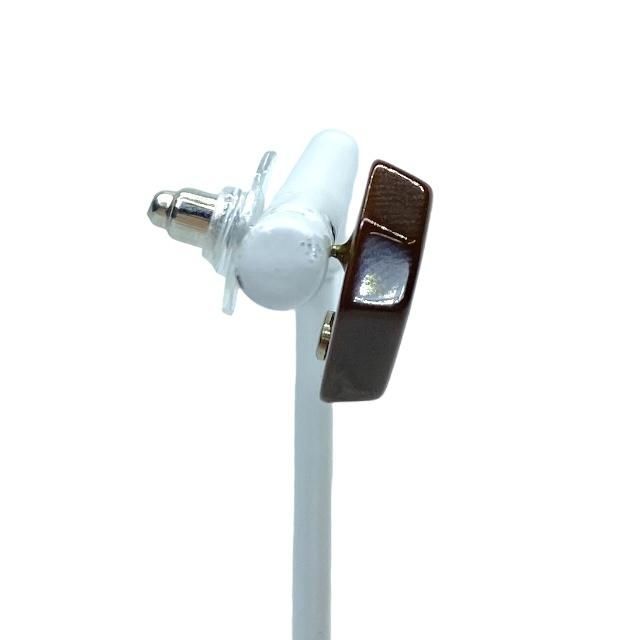 Chanel Earrings Accessories Small Accessories Coco Mark Octagon Plastic Brown