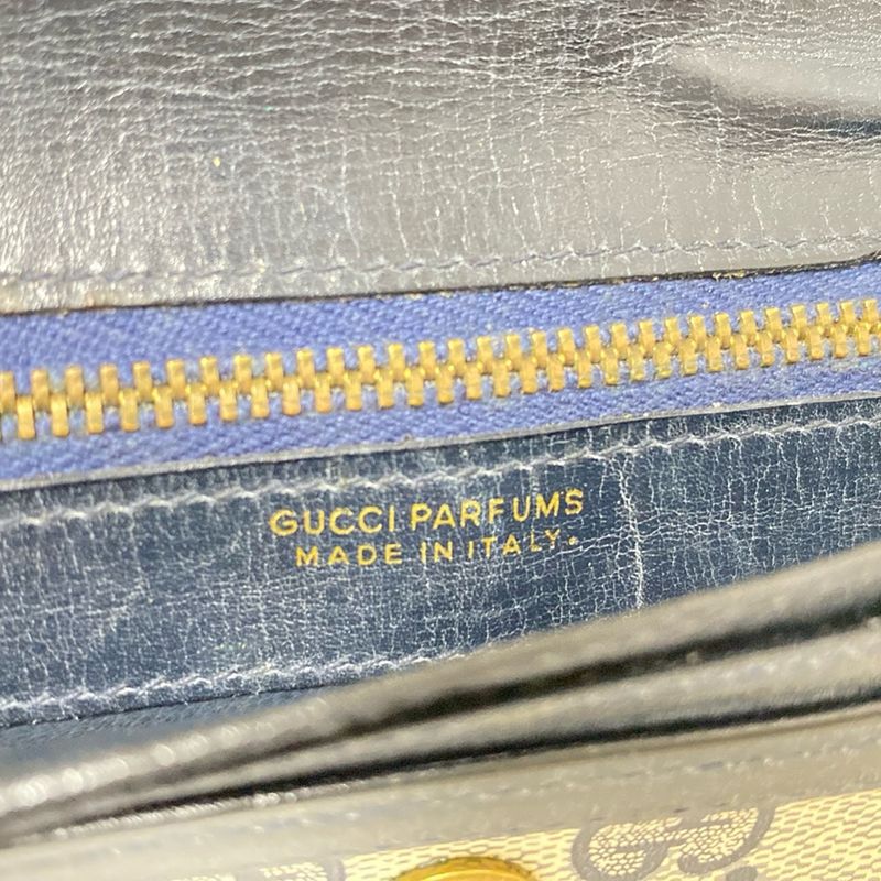 Gucci Parfums Sherry Ivory And Navy GG Pattern Leather