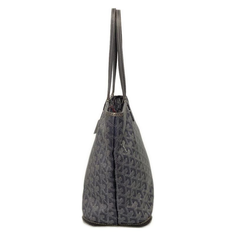 Goyard Handbag Artois PM Dark Gray With Initials Leather