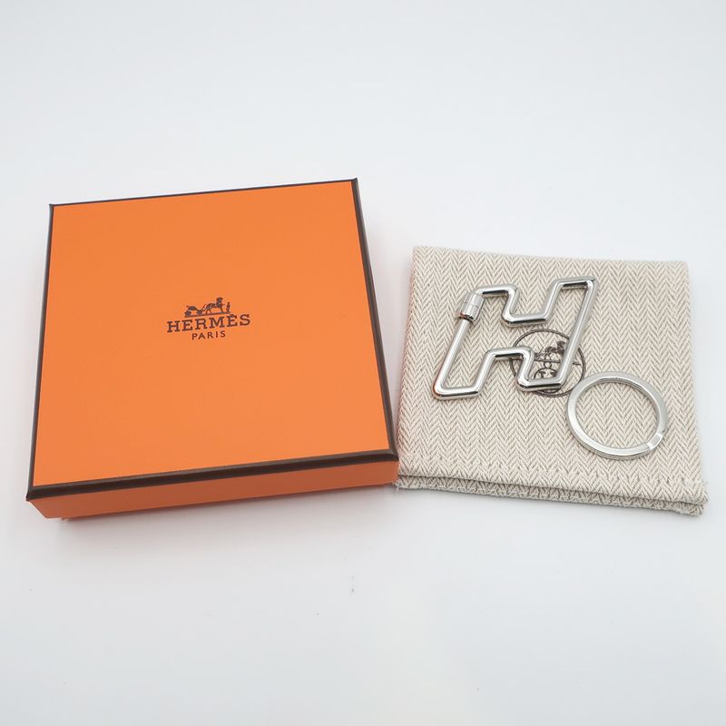 Hermes Key-ring Key Holder H Logo Silver- Accessories Small Items