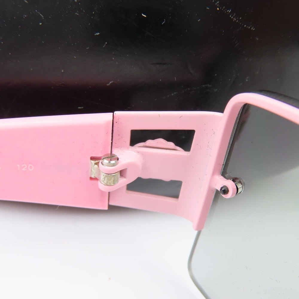 Versace Medusa Vintage Semi Rimless Pink Rose Rhinestone Sunglasses 90s 2029 - B - The Reluxe