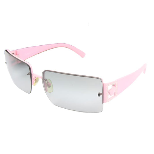 Versace Medusa Vintage Semi Rimless Pink Rose Rhinestone Sunglasses 90s 2029 - B - The Reluxe