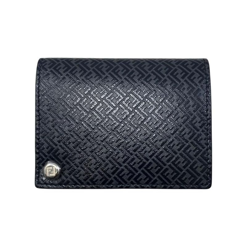 Fendi Card Case Flip Case 7m0312 Aglp F0l6b Ff Logo Asphalt Black Gray Silver